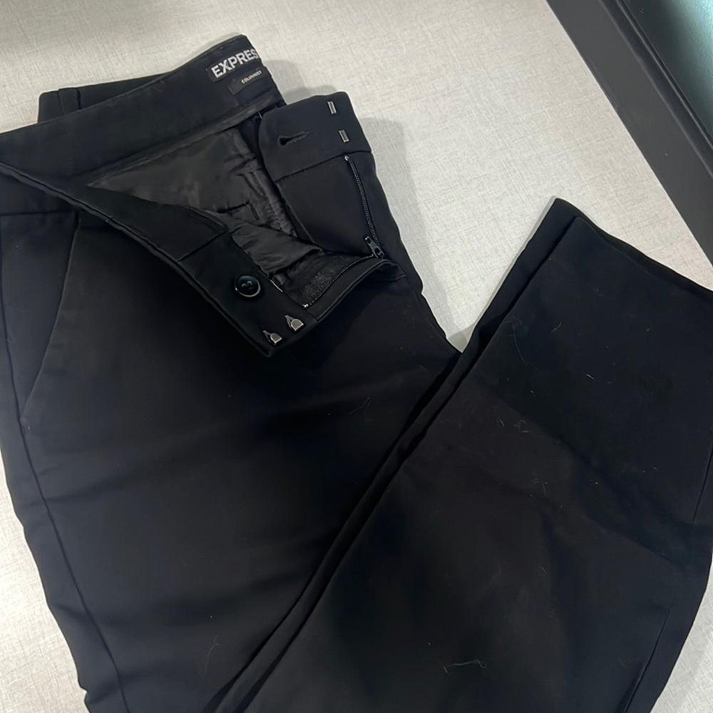Express: Columnist Ankle Low Rise Black Pant; size 6R